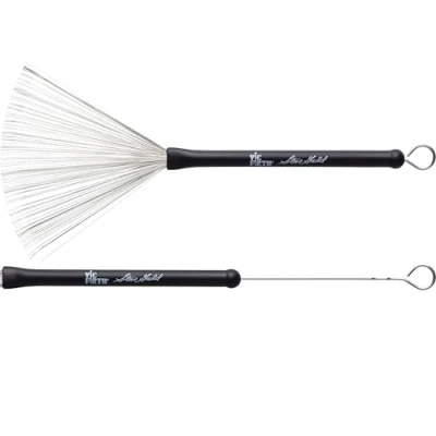 Image de Vic Firth Signature Balai à Poils Métalliques Escamotables, Steve Gadd, Manche Noir