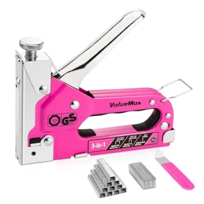 Image de ValueMax Agrafeuse Murale Multifonction 3 en 1 avec 2000 Agrafes, Agrapheuse Manuelle Adaptée aux Agrafes de Type 140, 28, 8, Ôte Agrafe, Idéal pour Bois, Tissu, Matériel Fixation, Menuiserie