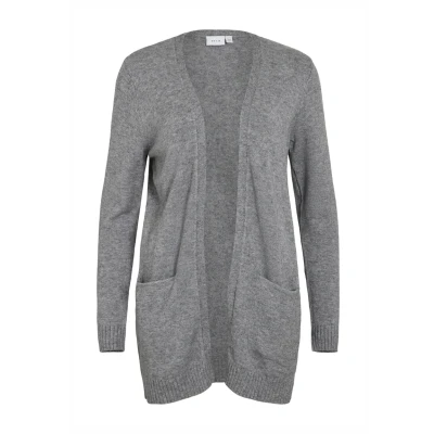Image de VILA Viril OPEN LS NOOS Gilet, Femme, Taille: XS, Medium grey melange