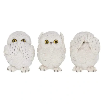 Image de Nemesis Now Figurine Trois Hiboux de la Sagesse 8 cm Blanc