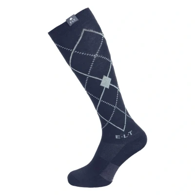 Image de ELT Chaussettes d&#039;Équitation Argyle Bleu Profond