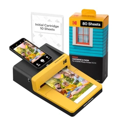 Image de KODAK Dock Era 4PASS Imprimante Photo (10x15cm) (Imprimante + Paquet avec 90 Feuilles (10 initiales de 80 Feuilles))