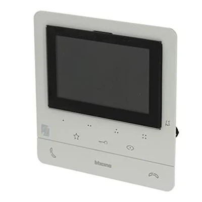 Image de Bticino 344672 Poste Intérieur Vidéo Couleur Classe 100 Evolué avec Écran 5 Pouces et Boucle Inductive, Blanc