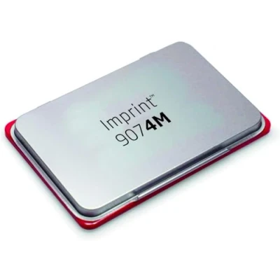 Image de Trodat 9074M Imprint, Roulement imbibé d&#039;encre de couleur rouge à base d&#039;eau, pour tampons manuels, grands formats, mesure 160 x 90 mm, structure en métal et plastique