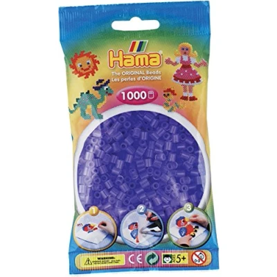 Image de Hama 207 74 Loisirs Créatifs Sachet 1000 Perles à Repasser Taille Midi Lilas Transparent