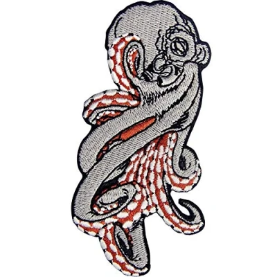 Image de Patch brodé en forme de Poulpe, à coudre ou coller avec fer repasser