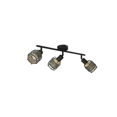 Image de Lindby Eudoria spot plafond à 3 lampes noir/doré