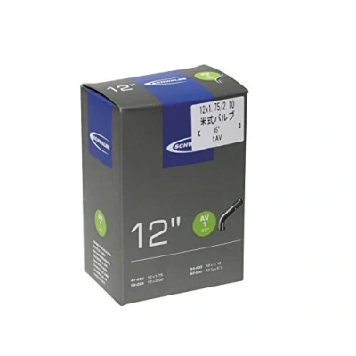 Image de Schwalbe Chambre à air 12 1/2x1.75 2.25 Valve Schrader coudée 45 Noir