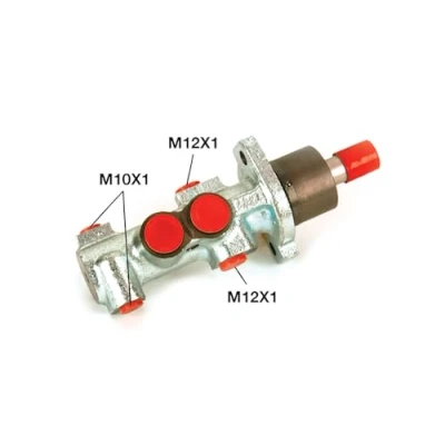 Image de HELLA 8AM 355 503 891 Maître Cylindre 23,81 Aluminium M10 x 1 (x2) / M12 PEUGEOT: 306 3/5 portes, Partner I Combispace, II Tepee