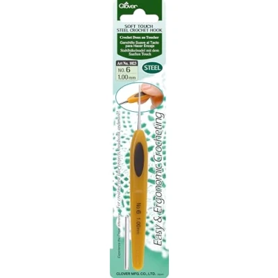 Image de Clover crochet ergonomique n6 1,00mm, Jaune