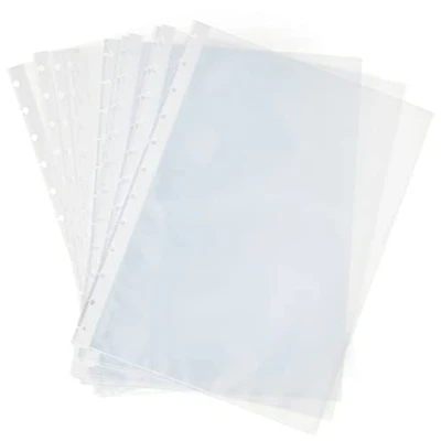 Image de Exacompta Réf. 56270E Recharge de 20 pochettes lisses détachables pour protège documents amovibles à anneaux en polypropylène format A4 couleur cristal translucide