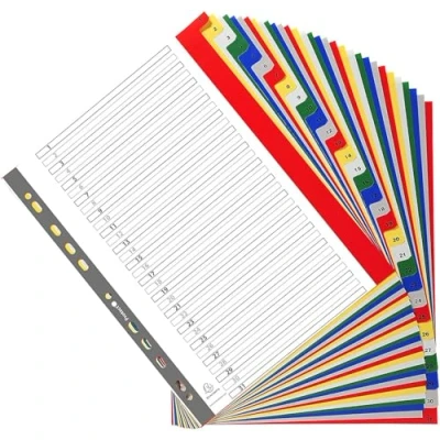 Image de EXACOMPTA Jeu d&#039;intercalaires numériques en polypropylène. 31 touches multicolores. Format A4+