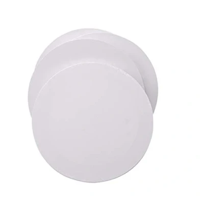 Image de EXERZ Toiles à Peindre encadrées Lot de 4 / Rond/ 30cm diamètre/Toiles pré étirées/ 280GSM/ 100% Coton étiré/Vierge/Triplement apprêtée/sans Acide/Grain Moyen/ 1,7 cm d&#039;épaisseur