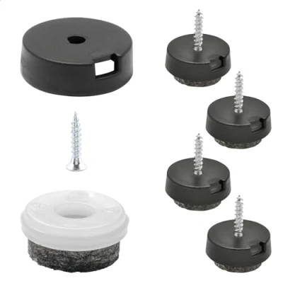 Image de Wagner QuickClick® Patins en Feutre pour Meubles et chaises Lot de 4 à Visser I 4X Base + vis Insert Changeable Laine Ultrasoft diamètre Ø 20 mm Made Allemagne 15808400