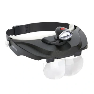 Image de Carson MagniVisor Deluxe loupe serre tête de la Série PRO avec fonction éclairage par LED et quatre lentilles rechange (CP 60)
