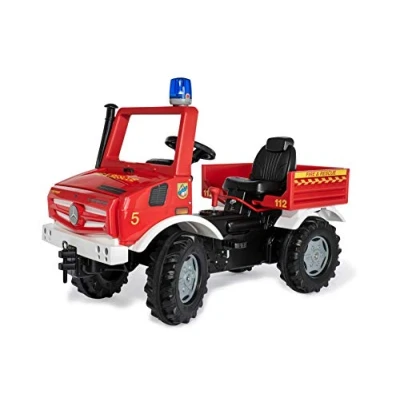 Image de ROLLY TOYS Mercedes Benz Voiture rollyUnimog Fire Edition 2020 (unimog pour Enfant, véhicule à pédalier) avec RollyFlashlight, siège réglable, pneus Silencieux, Simple, 038220, Rouge, Grand modèle