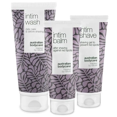 Image de Kit 3 Produits Pour le rasage Intime Australian Bodycare Débarrasser des rougeurs et poils incarnés après Dans kit: Intim Wash (200ml), Shave (100ml), Balm Aftershave (100ml)