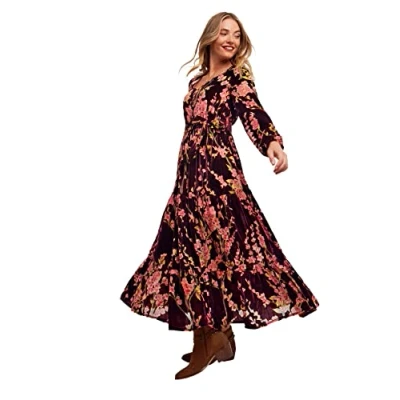 Image de Joe Browns Robe à la Taille Devoretie Florale pour Femme, Baie, 40