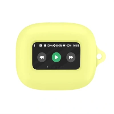 Image de GIOPUEY Étuis Compatible avec JBL Live Flex 3/Live Buds Beam 3, Coque Silicone, Poids léger, Antichoc, Portable Jaune