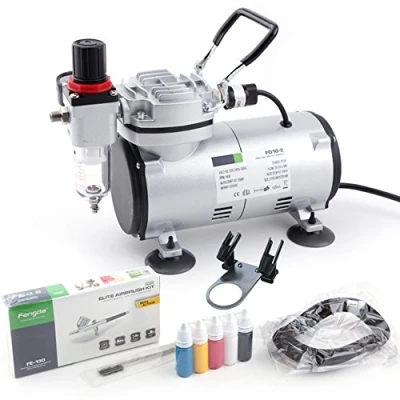 Image de Fengda kit Aérographe avec compresseur FD 18 2K Professionnel / set et Aerographe Double Action