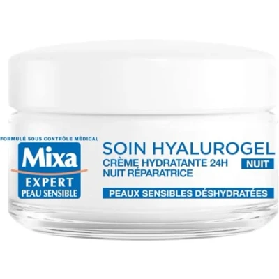 Image de Mixa Expert Peau Sensible Hyalurogel Nuit Crème Masque Hydratante Sommeil Réparateur 50 ml Lot de 1
