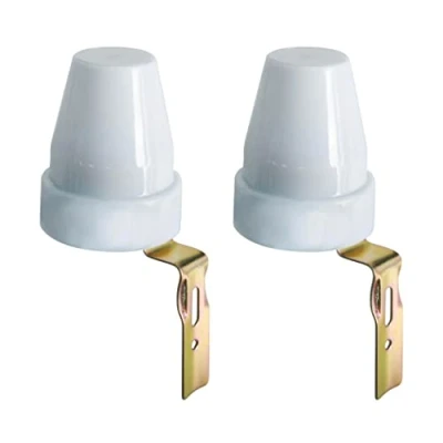 Image de Electraline 92283 Interrupteur crépusculaire pour usage extérieur IP44, 2 pièces, lot de 2, blanc