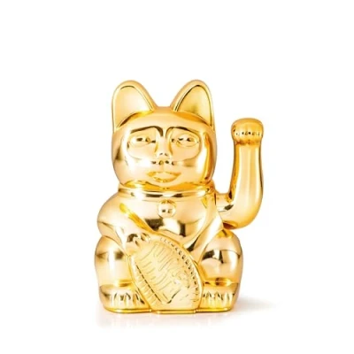 Image de Figurine JUGEMENT ET JUSTICE Maneki Neko Or Brillant Édition Limitée Décoratif
