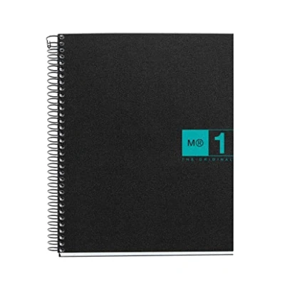 Image de Mr basicos Bloc 1 2656 colore, format a5, épaisseur : 80 feuilles, cuadricula polypropylène, couleur turquoise