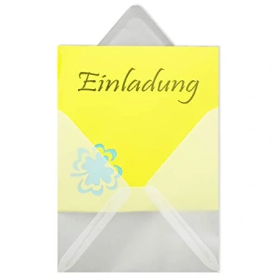 Image de Série FarbenFroh Lot de 50 enveloppes carrées, blanc transparent, 15,5 x cm, sans fenêtre, à collage humide, pour cartes d&#039;invitation au mariage, anniversaire et plus