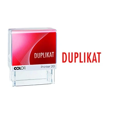 Image de Colop 152224 Printer 20 Tampon encreur avec texte en duplication Rouge