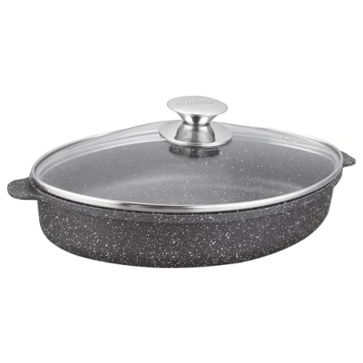 Image de Kamberg Cocotte/Plat à four 30 x 21 6,2 cm Revêtement pierre Sans PFOA/PFAS Tous feux dont induction 2 Litres