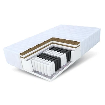 Image de FDM Home Max Matelas 180 x 200 cm Ressorts ensachés Fibre de Coco épaisseur 26 fermeté H3/H4 7 Zones Couchage Oeko Tex Housse antialergeniques et Lavable