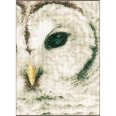 Image de Lanarte Kit Point de Croix compté, Coton, Blanc, 19 x 26 cm