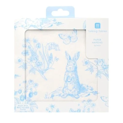 Image de Talking Tables 20 x serviettes en papier bleu et blanc jetables pour Pâques thé anniversaire mariage baby shower vaisselle decoupage recyclable sans plastique fabriqué UE 3 plis 33 cm