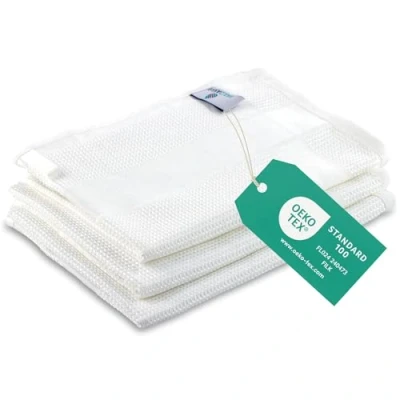 Image de ELEXACLEAN Torchons de Cuisine en Microfibre Torchon Vaisselle (Set 3 Blanc) Modernes pour Table Bar