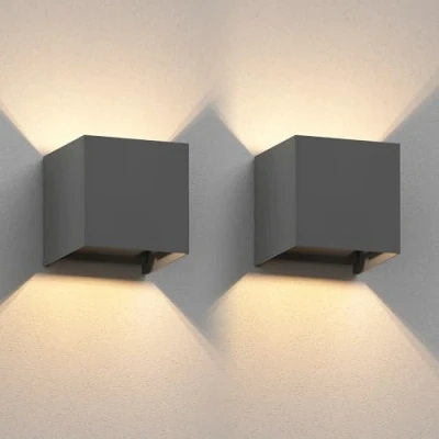 Image de ledscom.de 2 pièces Applique CUBEL pour l&#039;extérieur, IP65, Up /Downlight, anthracite mat, carrée, 1x G9 max. 10W