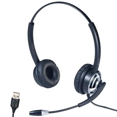 Image de Casque Filaire USB CLEYVER HC65 Ultra Léger Micro Antibruit Compatible Softphones