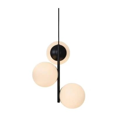 Image de Nordlux Luminaire suspendu LILLY E14, IP20, verre opale, noir