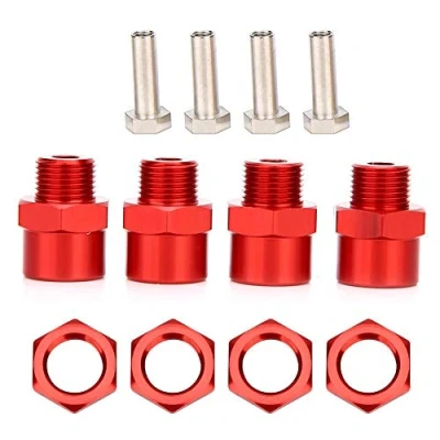 Image de Tbest Adaptateur de moyeu hexagonal Pour roue 12 mm à 17 voiture Sakura D4 HSP 94123 1/10 RC (rouge)