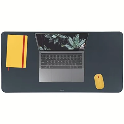 Image de Leitz Tapis de Bureau Antidérapant, 80 x 40 cm, pour PC / Ordinateurs Portables Écrans Clavier Souris, Gamme Cosy, Gris, 52680089