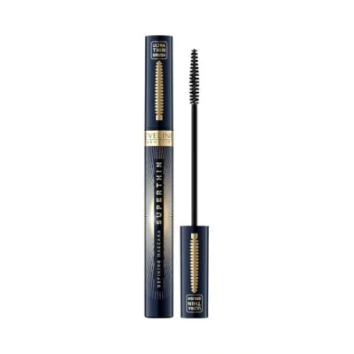 Image de Eveline Cosmetics Superthin Defining Mascara Formule révolutionnaire pour cils relevés et allongés, application sans grumeaux, brosse précise