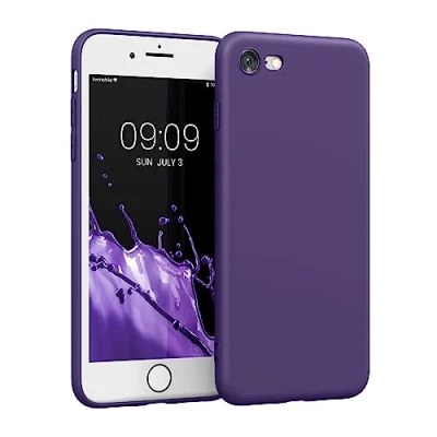 Image de kwmobile Housse Compatible avec Apple iPhone SE (2022) / (2020) 8 7 Coque de téléphone en TPU Protection Appareil Photo Pourpre