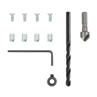 Image de wolfcraft Kit de réparation Pour charnière invisible côté caisson, 11 pièces I 4657000 réparer deux charnières arrachées dans un caisson