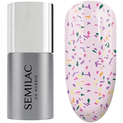 Image de T27 Semilac Vernis à ongles UV, top coat, mat, violet, Galaxy, 7 ml