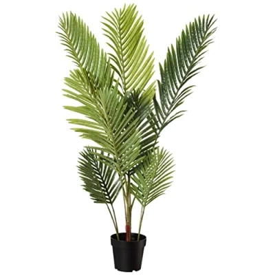 Image de Amazon Basics Palmier artificiel avec pot de fleurs en plastique, 119.38 cm, vert