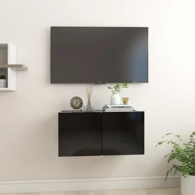 Image de vidaXL Meuble TV suspendu Noir 60x30x30 cm 804511