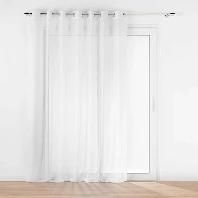 Image de douceur d&#039;intérieur, Voilage à Oeillets Grande Longueur (240 x 240 cm) Lissea Blanc, Voile Sablé