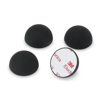 Image de Dynavox Set de 4 amortisseurs élastomères ED32 pour appareils HiFi, Enceinte, Haut Parleur, Platine, amplificateur etc.. Patch Autocollant 3M, Coloris Noir