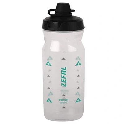 Image de ZEFAL Sense Soft 65 No Mud Bidon Velo Gourde VTT Avec Protection De La Tetine Eau Sport Sans BPA Translucide, 650ml