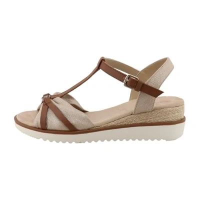 Image de TOM Tailor Sandales compensées, Femme, Taille: 40, Gold Polyester